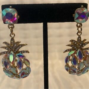 Iridescent Pineapple Drop Earrings